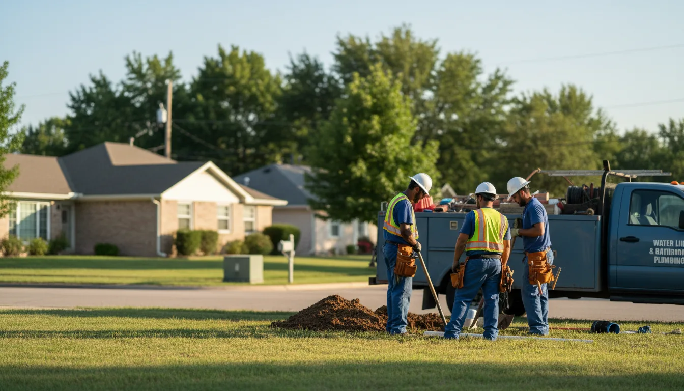 Residential water line and bathroom plumbing service in Valders, WI